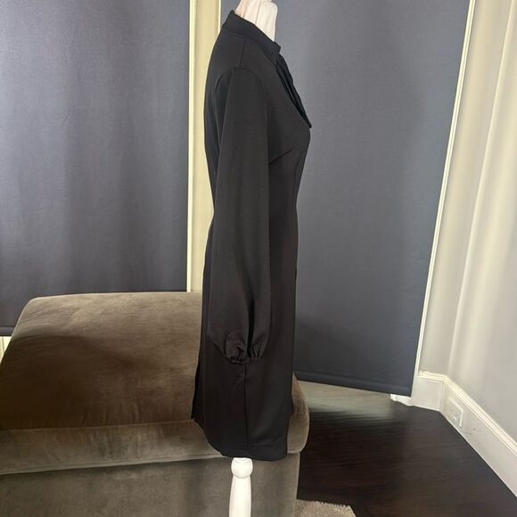 Women’s Black Long Sleeve Midi Pencil Dress with Bow Detail Size XL NEW - Picture 3 of 14